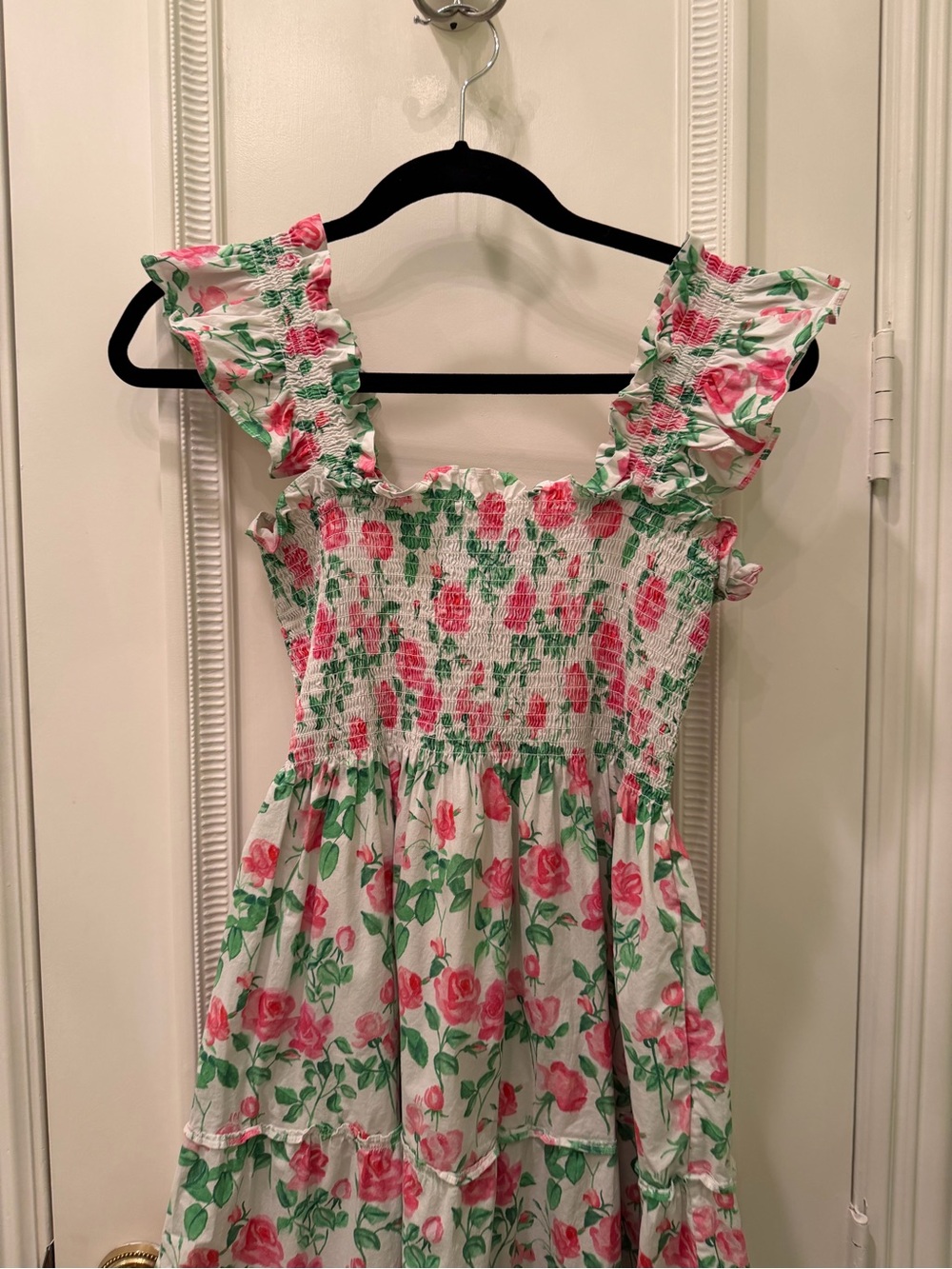 Hill House Home The Ellie Floral Nap Dress Pink Roses Poplin Size S - Picture 6 of 10